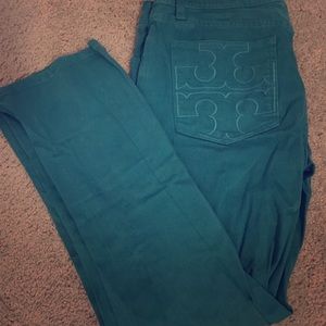 Teal Tory Burch jeans