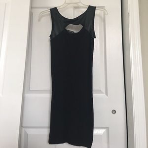 Black Bebe dress p/s leather look top