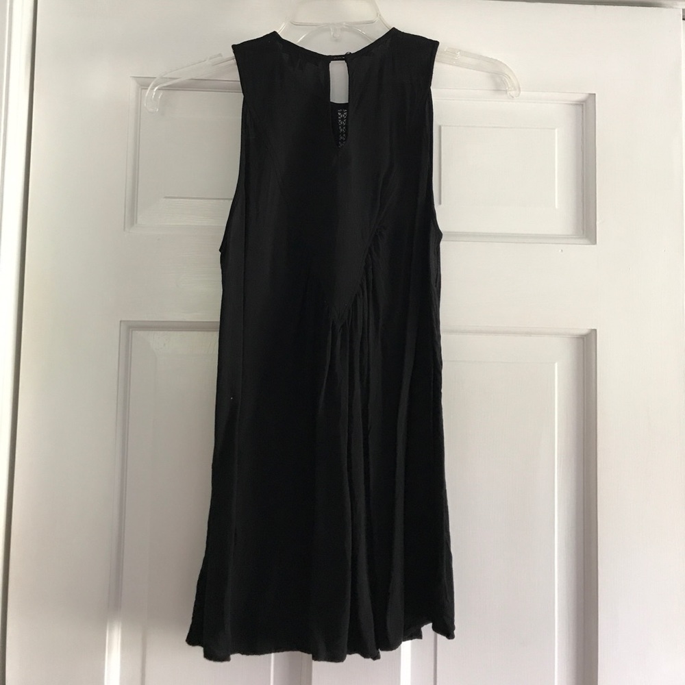 Black Sleeveless Theory Blouse with Lace detail - Picture 2 of 2