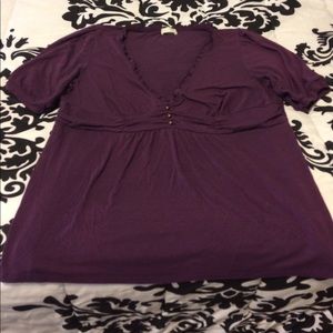 Maurices purple blouse with nice details.