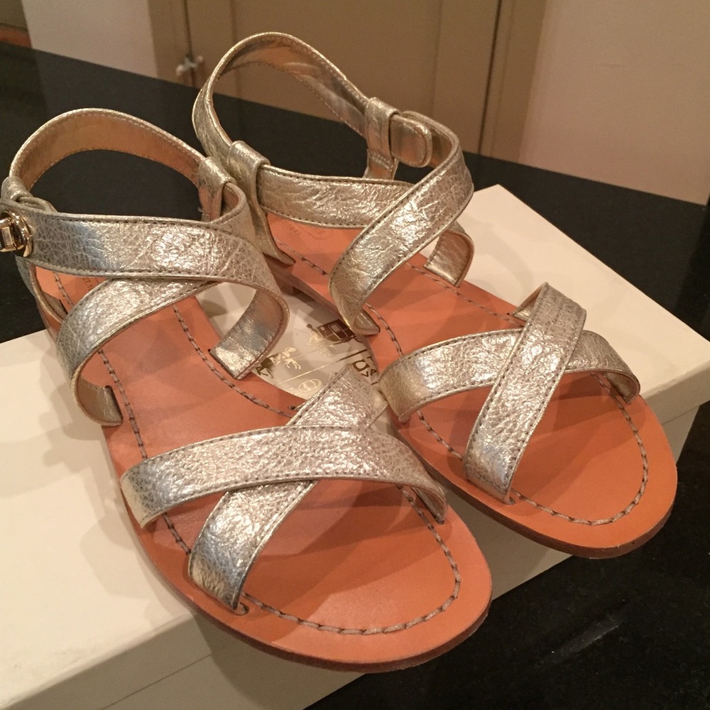 Coach Billie Gold Platinum sandal! Size 8.5 NIB