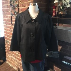 Black Shimmer Coat with Pockets
