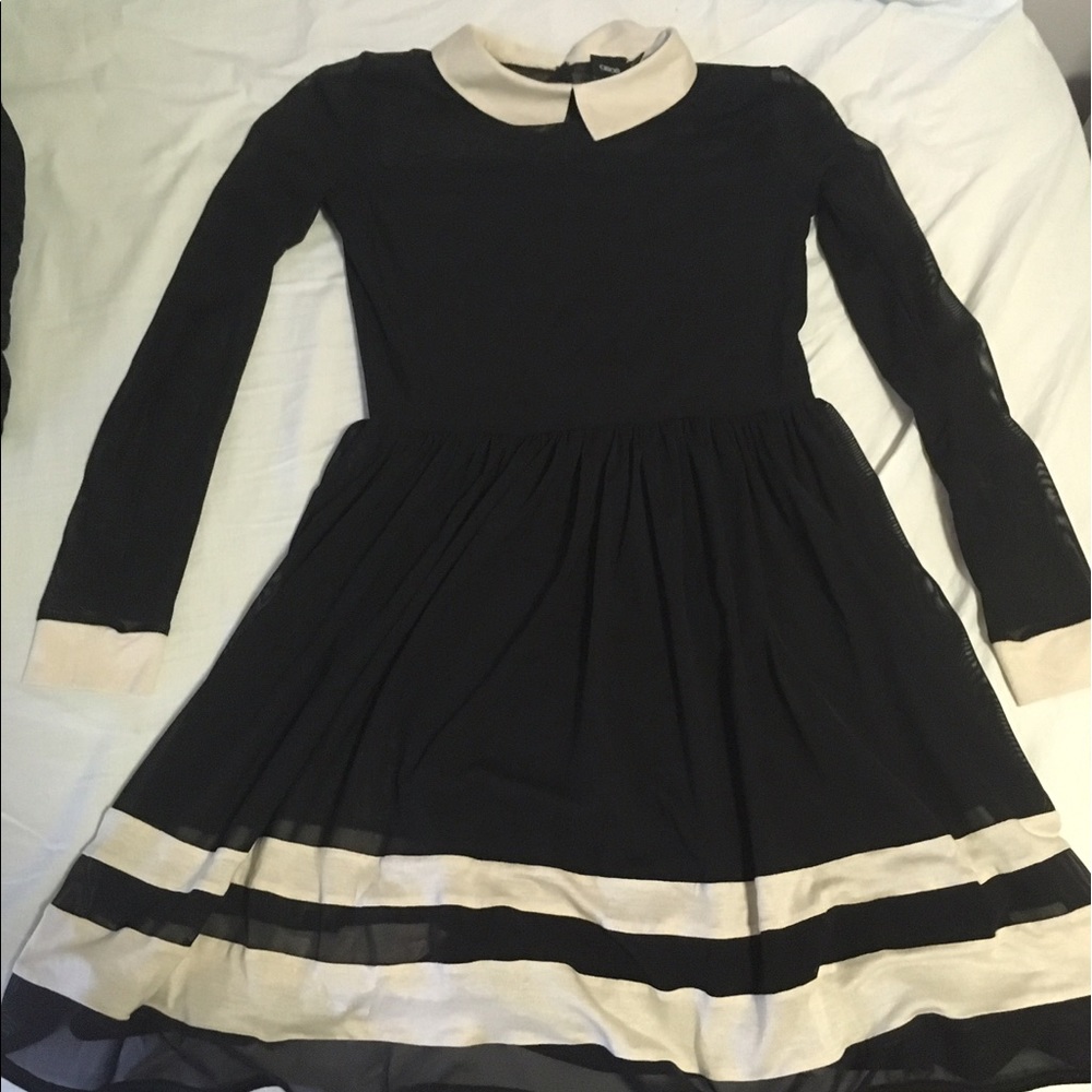 Black & White ASOS Long Sleeve Dress Size 2