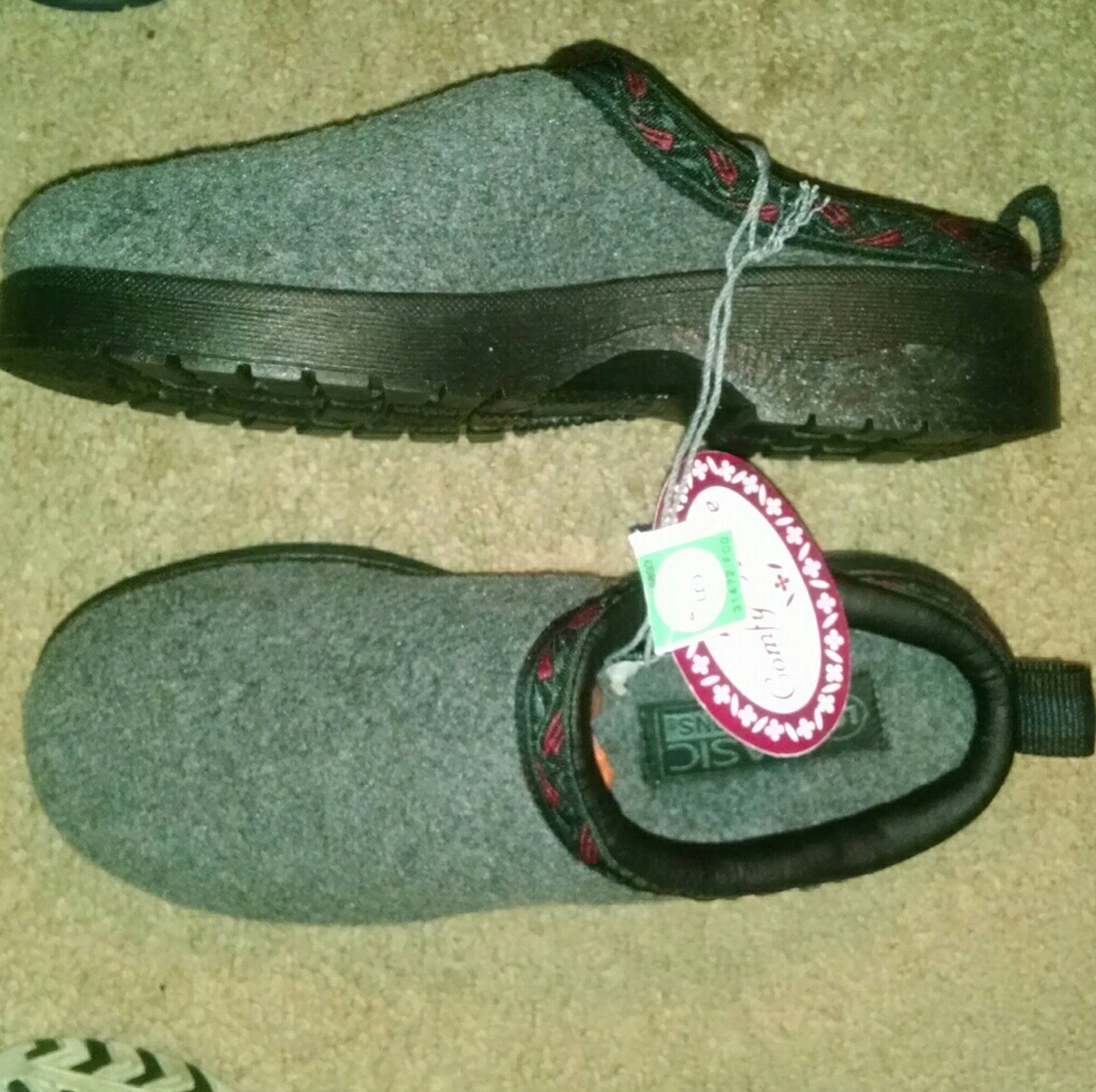 Vintage rare comfy fleece Gray clogs mules shoes