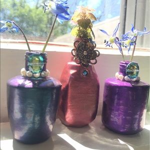 Hand Crafted Repurposed Nail Polish Bottle Vases
