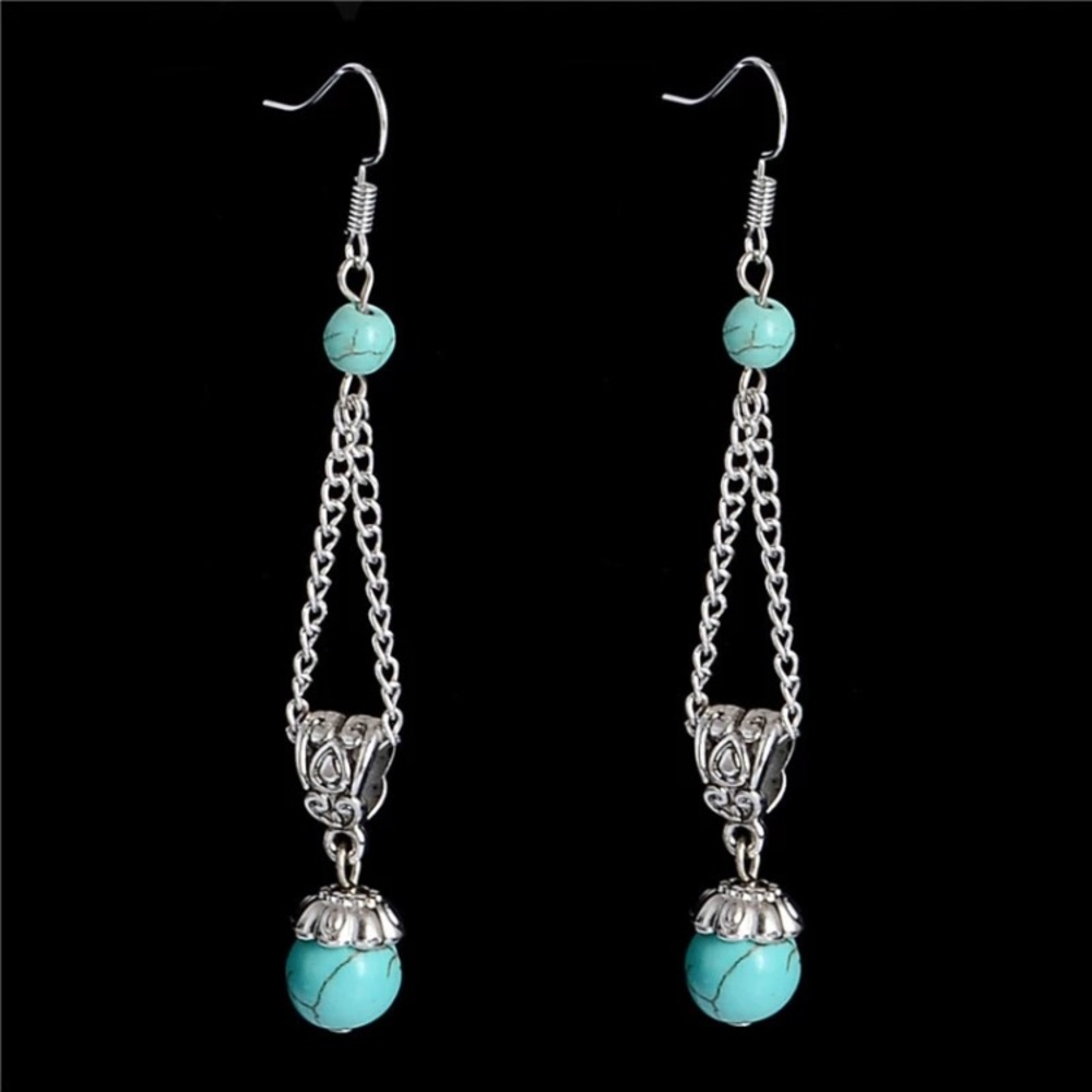 💕2 for $10 💕 Silver / Turquoise Dangle Earrings