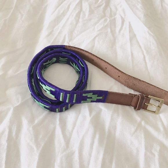 J. Crew Thread Wrapped Genuine Leather Belt - Picture 2 of 3