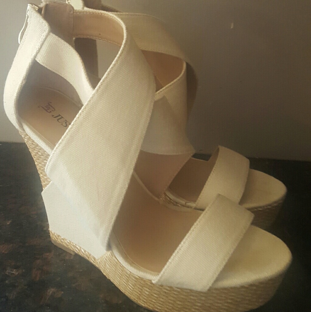 Cream off white wedges. Size 8