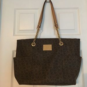 monogram chainlink tote bag