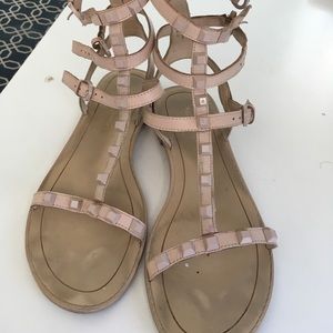 Rebecca Minkoff blush nude pink gladiator sandals