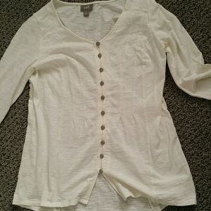 J. Jill cream light weight long sleeve blouse