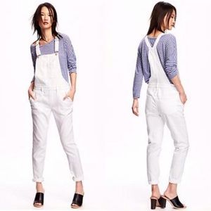 NWT Old Navy white denim overalls