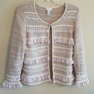 TAUPE AND CREAM CHICO'S JACKET, SIZE 1