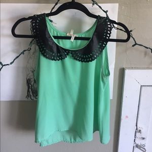 Teal Collared Kiera Tank Top