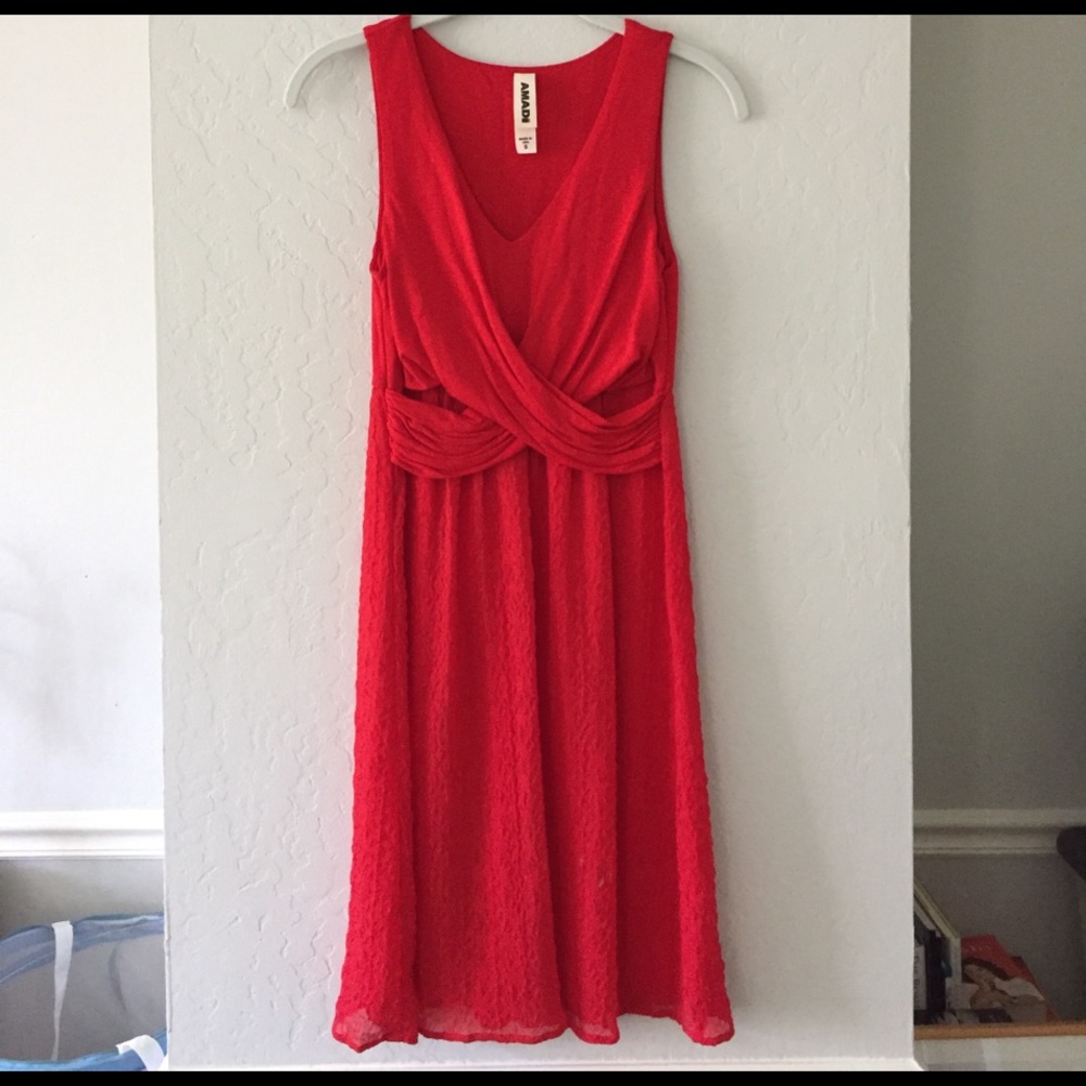Anthropologie red dress