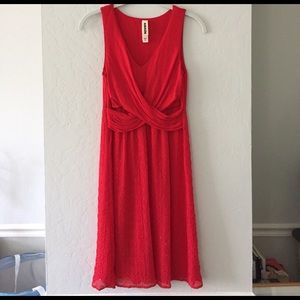 Anthropologie red dress