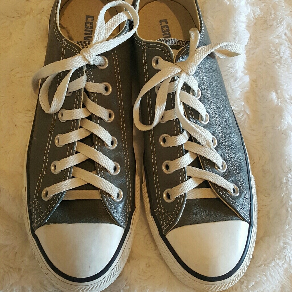 Leather Slate Gray Converse