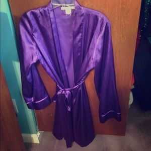 Deep purple satin robe