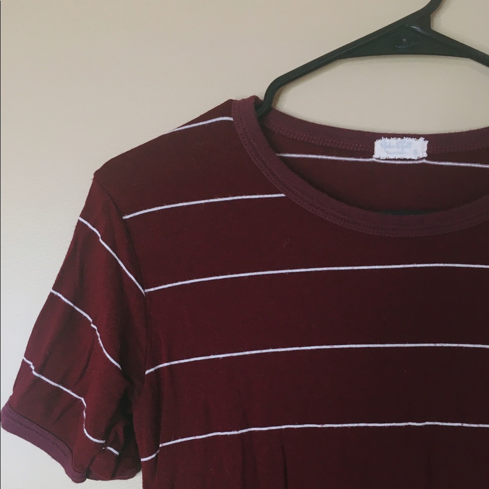 Maroon Striped Brandy Melville Tee