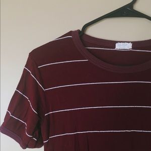 Maroon Striped Brandy Melville Tee
