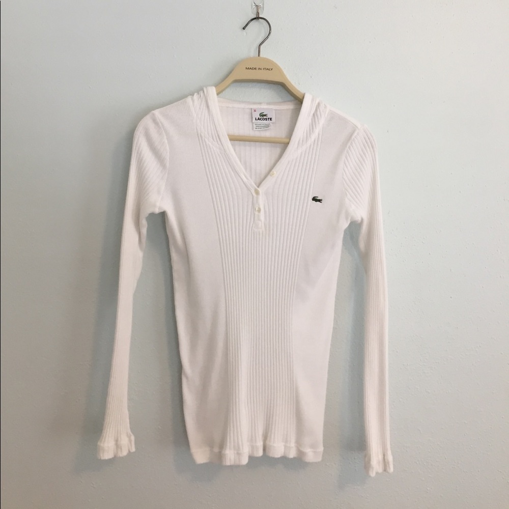 Lacoste White Long Sleeve Top