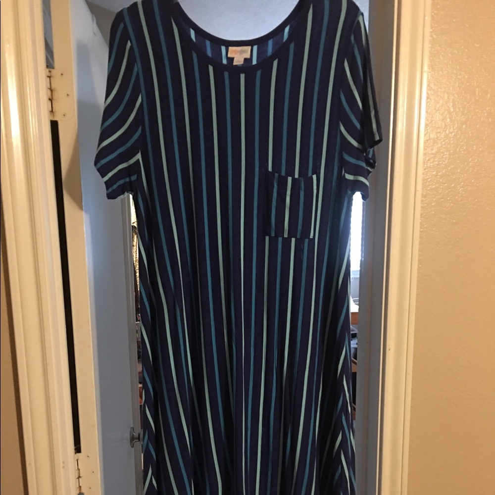 Large Blue Striped Carly LuLARoe
