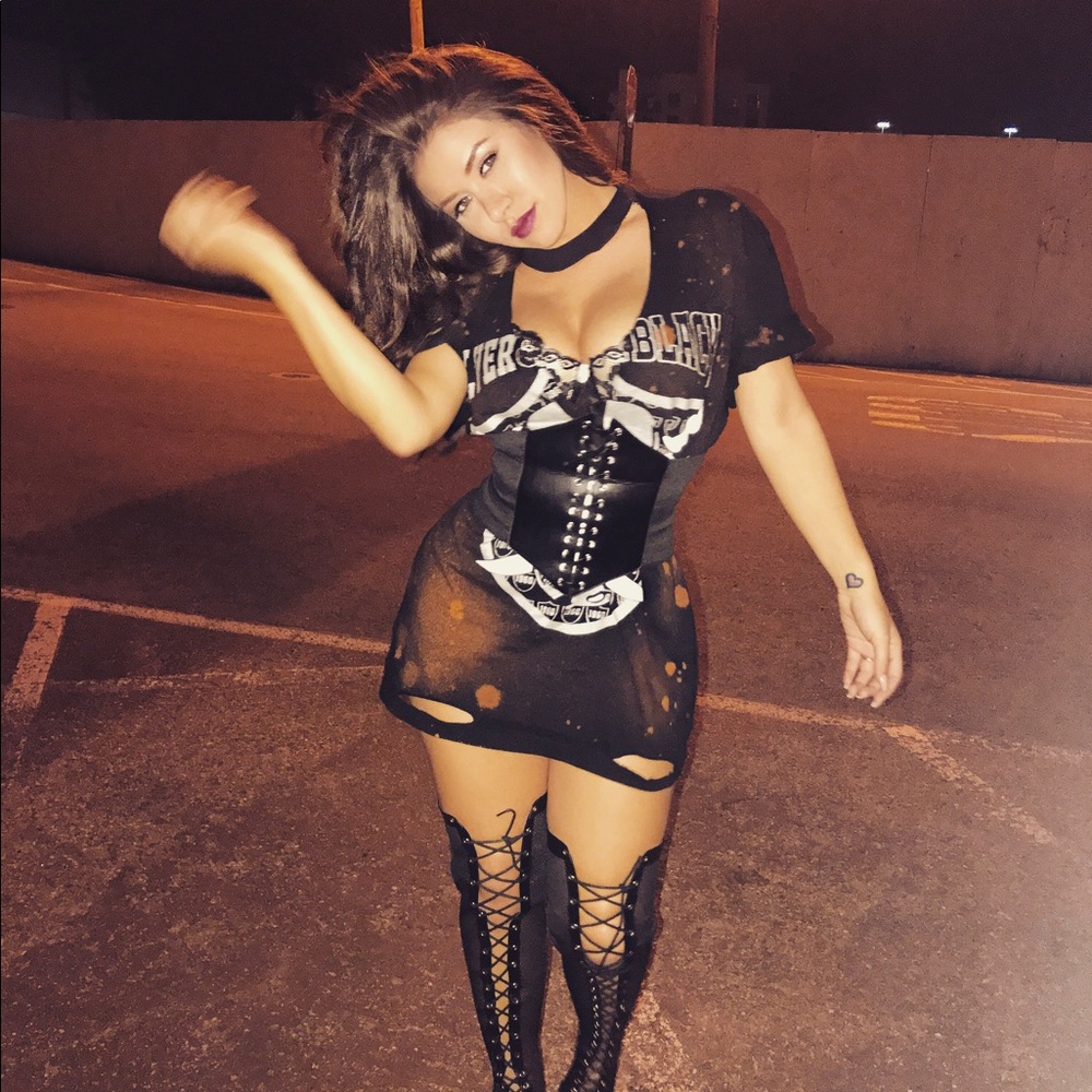 Distressed Raiders t-shirt dress