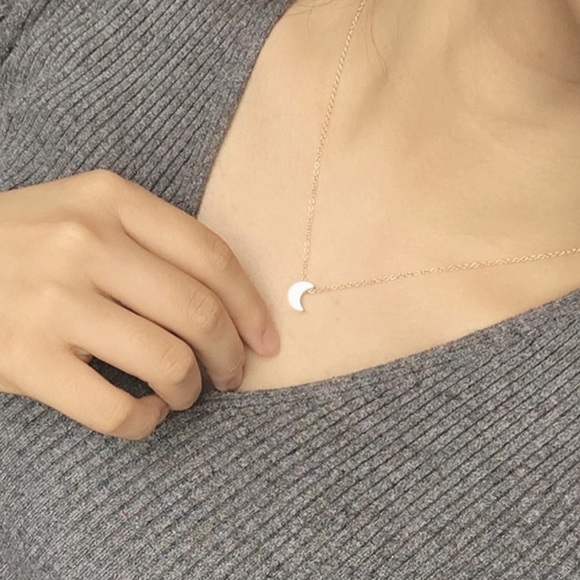 Dainty Crescent Moon Necklace - Picture 7 of 8