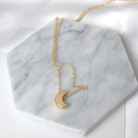Dainty Crescent Moon Necklace - Picture 3 of 8