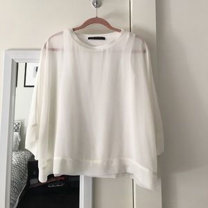Zara white flowy blouse