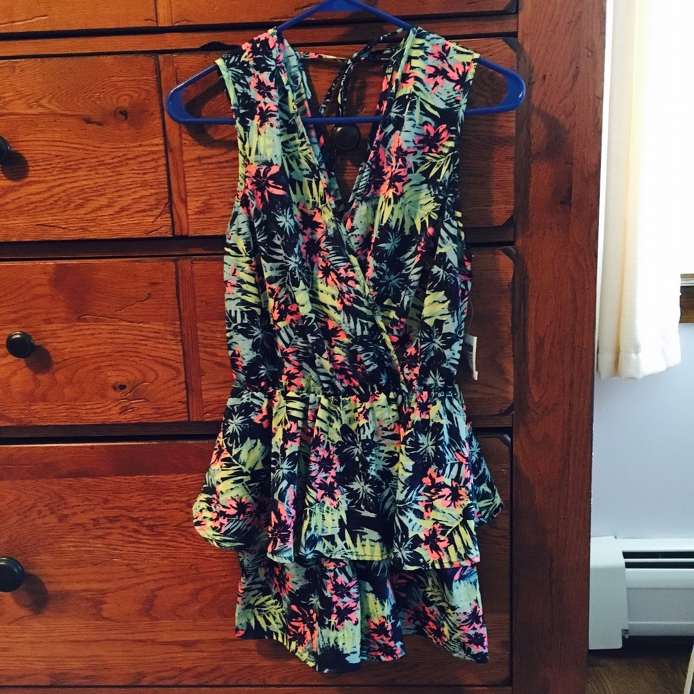 Romper with peplum waist Small NWT