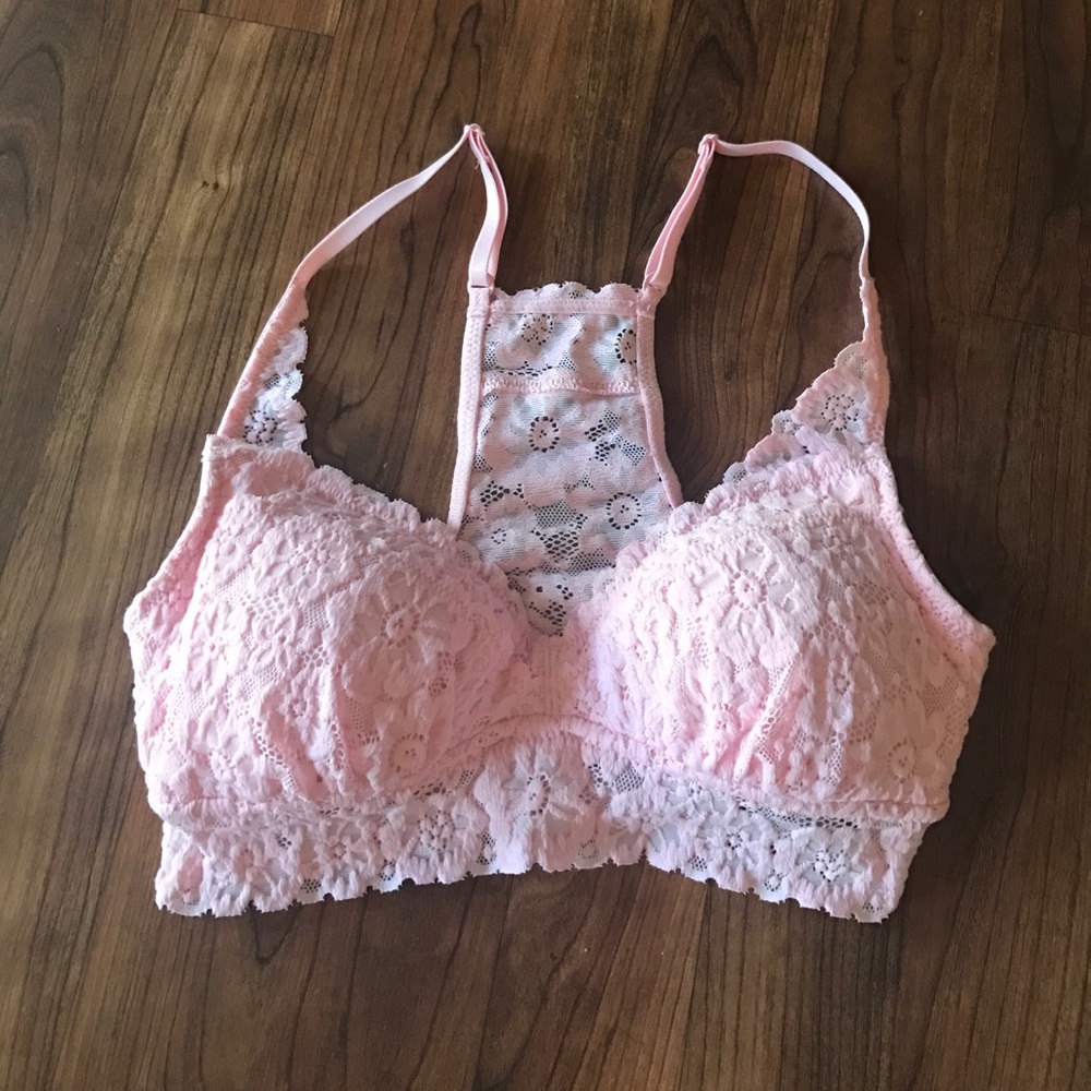 Light pink aerie push-up razorback bralette xs