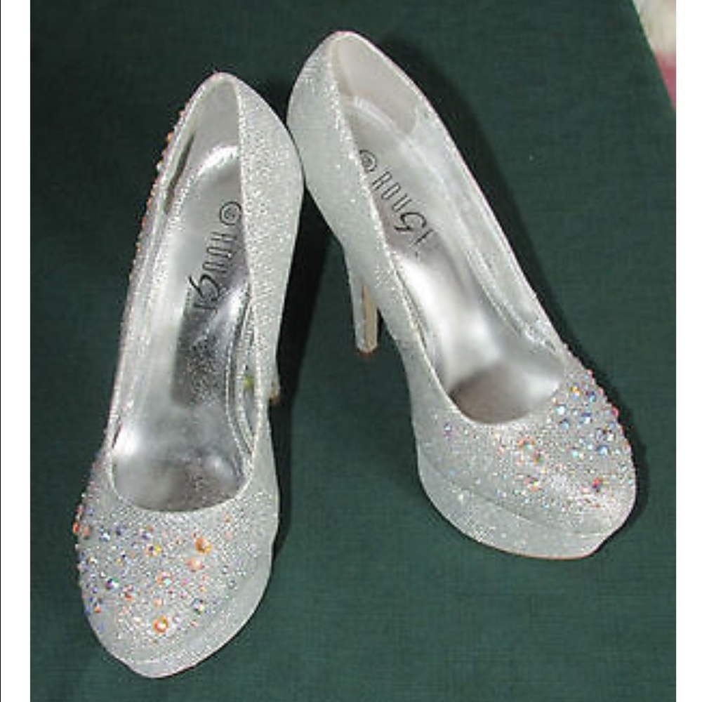 Rouge silver glitter stilettos