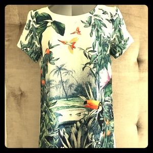 EUC H&M Conscious Collection tropical print dress