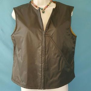 Company ELLEN TRACY SZ 12 VEST DARK BR &MUSTARD
