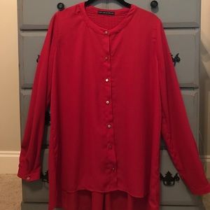 Harlowe & Graham red tunic Blouse
