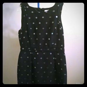 Silver polka dotted sleeveless LBD