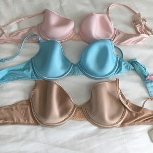 3 VS unlined Demi bras 36C