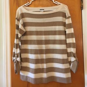 J. Crew gold and cream striped shirt