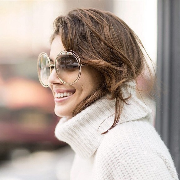 LAST PAIR! Large Round Sunglasses-Brown/Gold - Picture 4 of 7