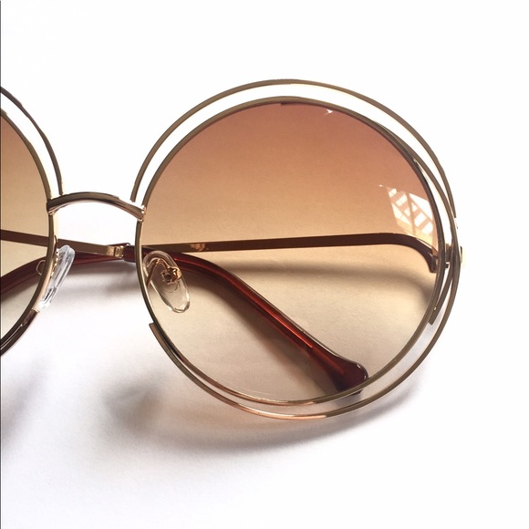 LAST PAIR! Large Round Sunglasses-Brown/Gold - Picture 7 of 7