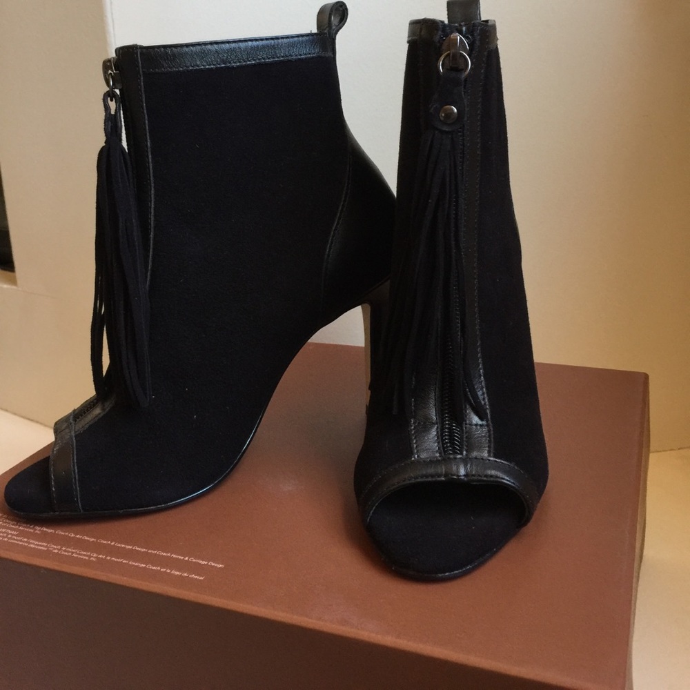 Peep toe ankle boots