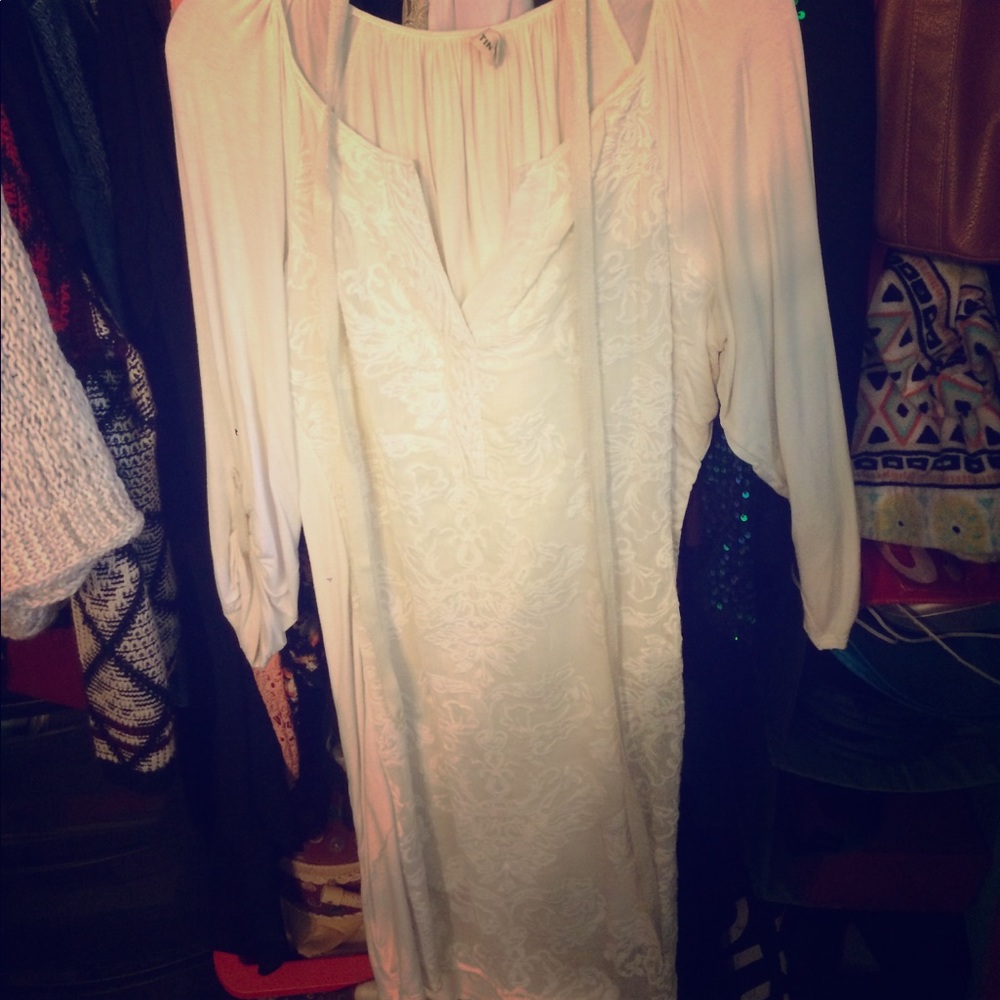 Cream Anthropologie dress