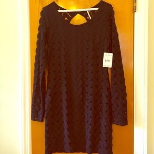 Free People black long sleeved dress