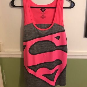 Pink and Gray Superman Tank