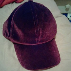 FashionNova Velvet Burgundy Baseball Cap