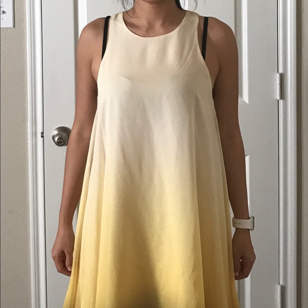 NWT yellow cream dress S lined