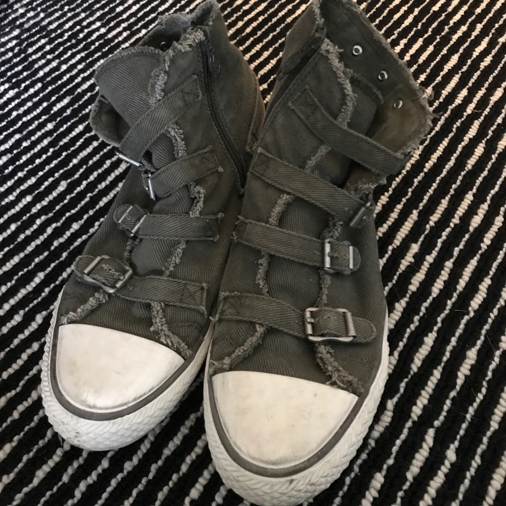 green grunge sneakers