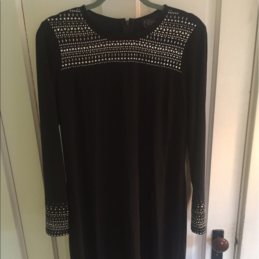 Black Dress with metallic sequent embellishments