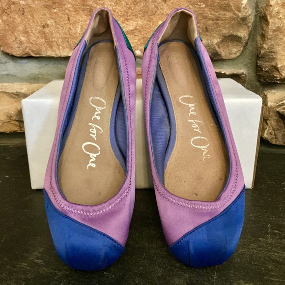 TRADED TOMS Satin colorblock ballet flats - Picture 3 of 4